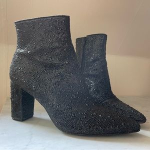 Betsey Johnson Cady Black Ankle Boot - SPARKLY!